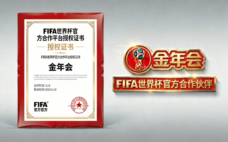 金年会作为FIFA世界杯官方合作平台的授权证书与合作伙伴标识展示